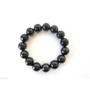 Shungite 5mm Bead Stretch Bracelet Reiki Healing Crystal Protection from EMFs